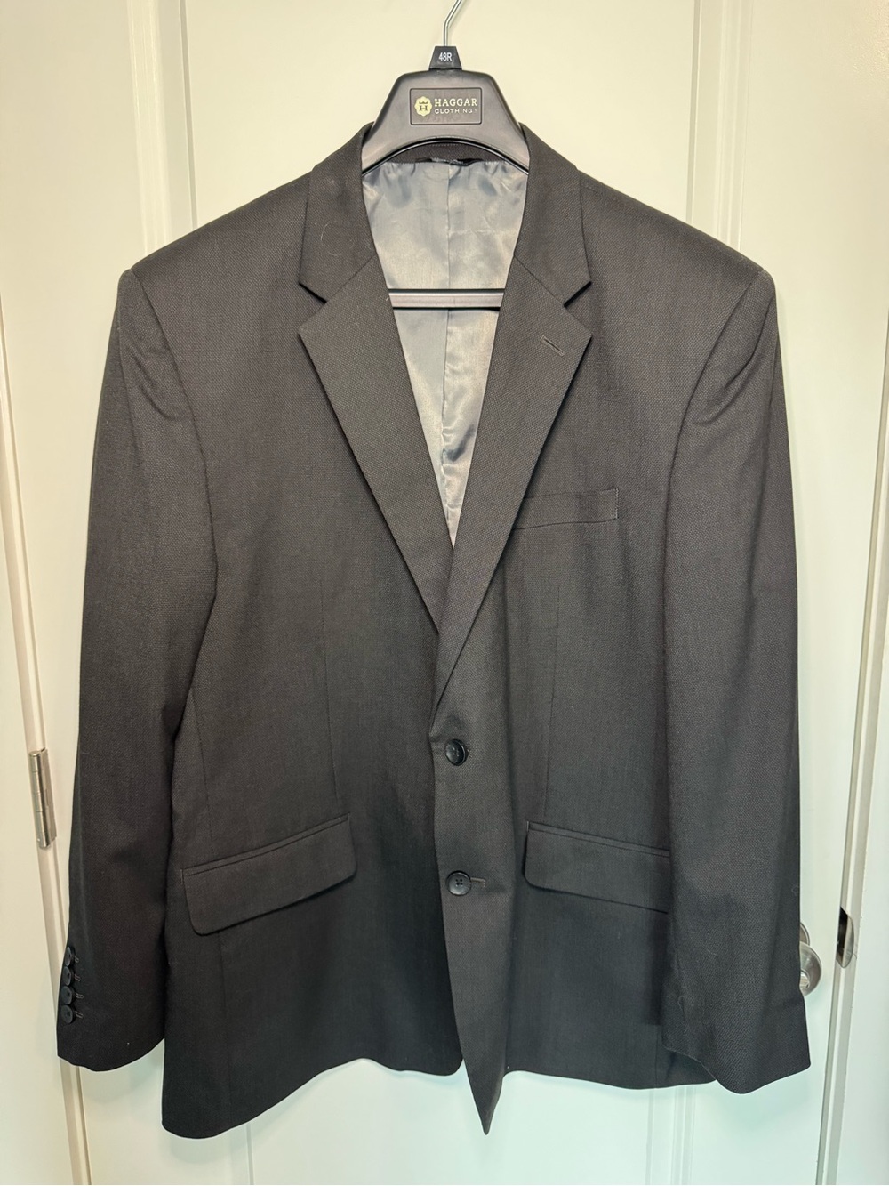 Haggar Men's Dark Gray Two-Button Suit Jacket